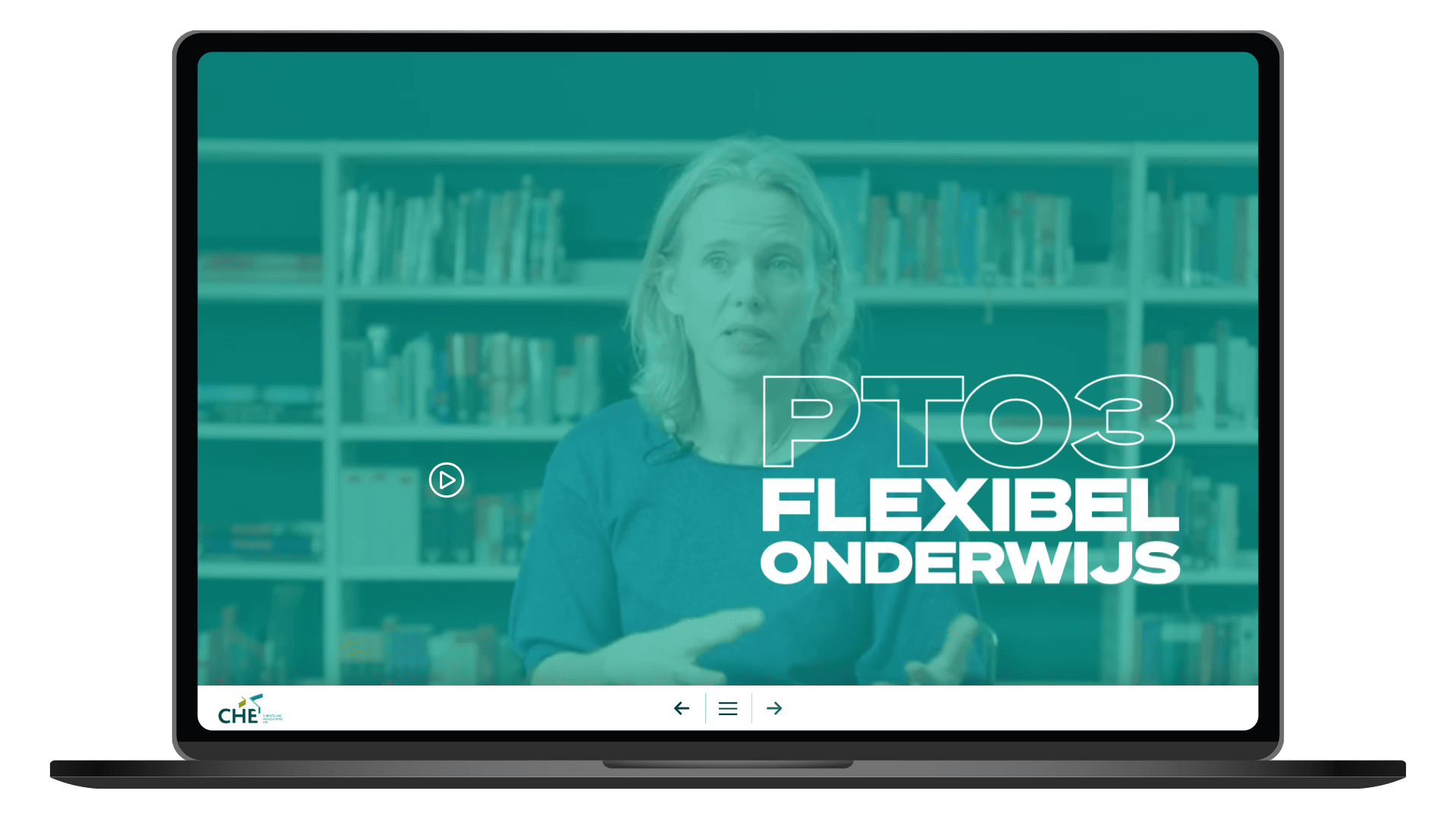 Online impactrapport van Christelijke Hogeschool Ede op een laptop, pagina Flexibel onderwijs