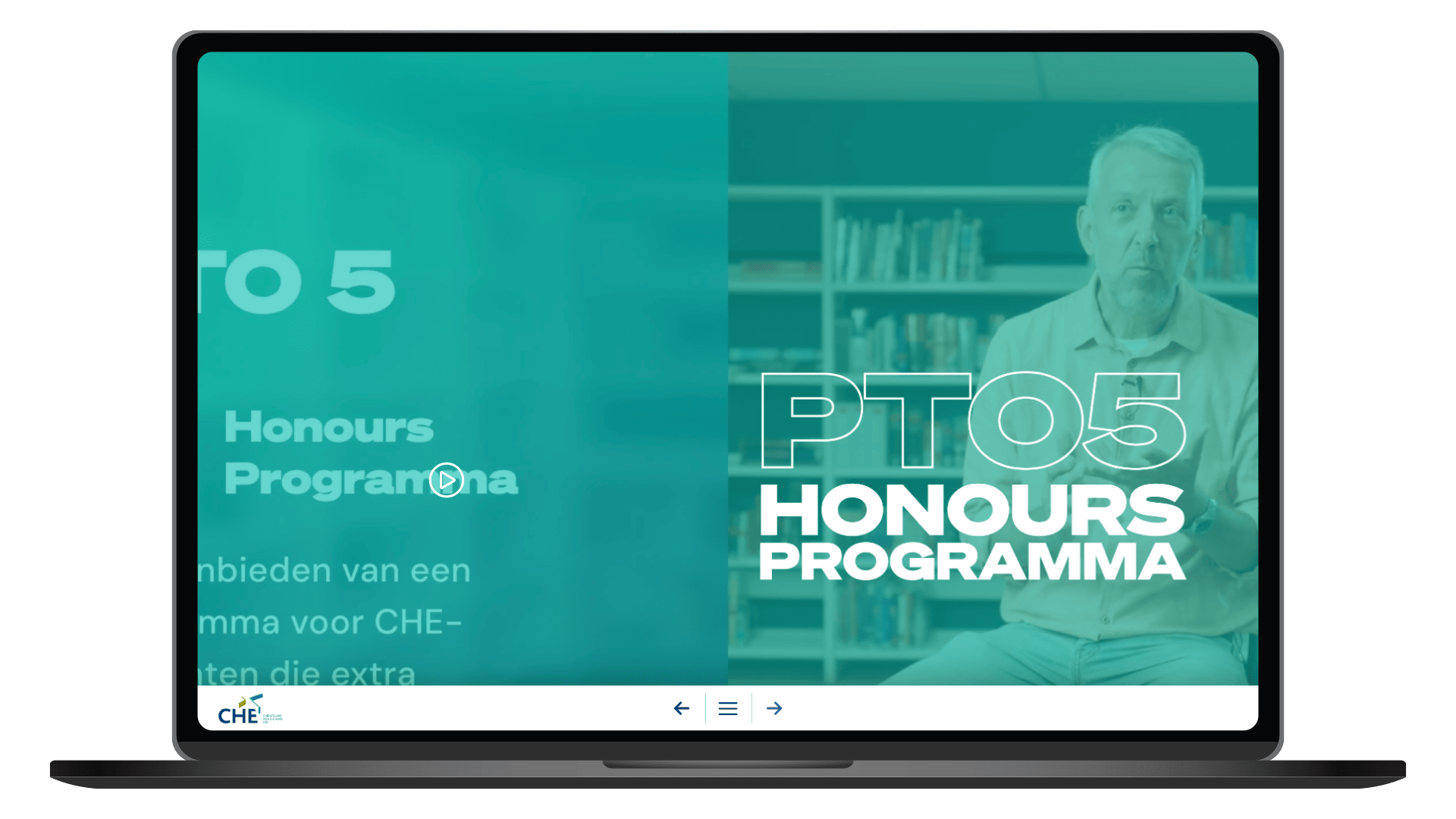 Online impactrapport van Christelijke Hogeschool Ede op een laptop, pagina Honoursprogramma