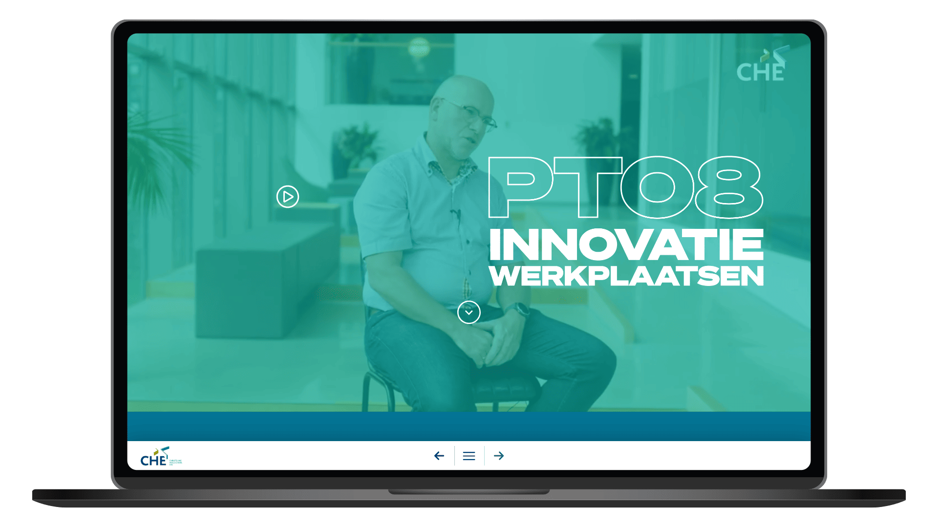 Online impactrapport van Christelijke Hogeschool Ede op een laptop, pagina Innovatiewerkplaatsen